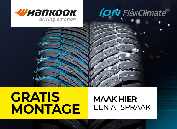 Profiteer deze maand van Gratis montage op Hankook banden.